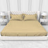 Alley Solid 100% Cotton 300 TC Fitted Sheet with 2 Pillow covers- Extra Soft - Easy Care- Hyperallergenic